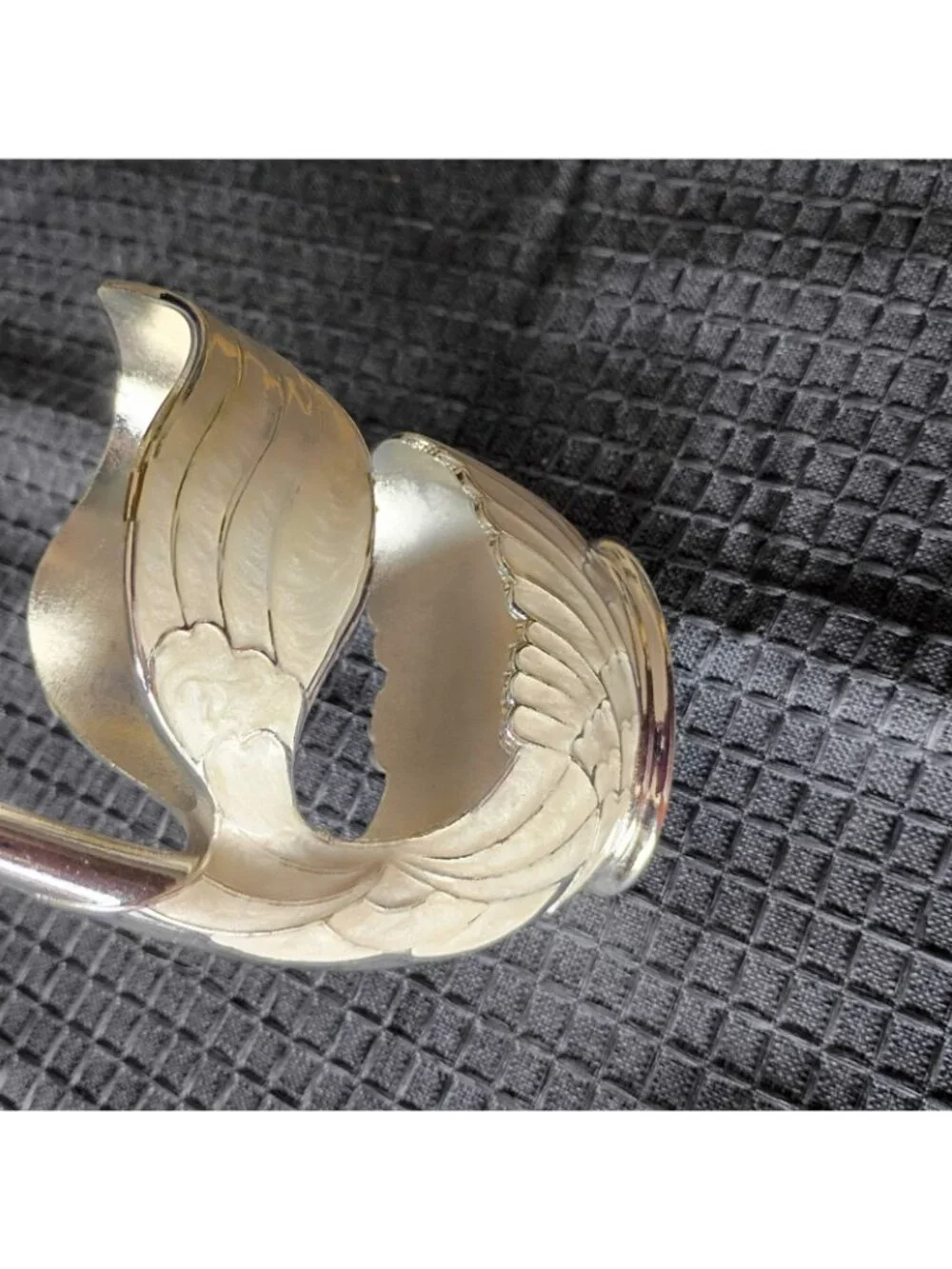 Metal White Enameled Swan Figurine
